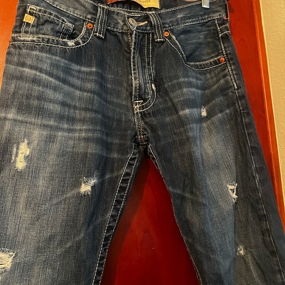 Big Star Venture Slim Fit Capri Frayed Bottom Sz 31R Blue Medium Wash Denim - Picture 5 of 10